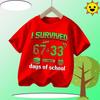 Summer Six Seven 67 Cartoon Cute Print Children‘s Short Sleeve Tops Polyester Casual Kids T-shirt Fashion Boys Girls Clothes Tees