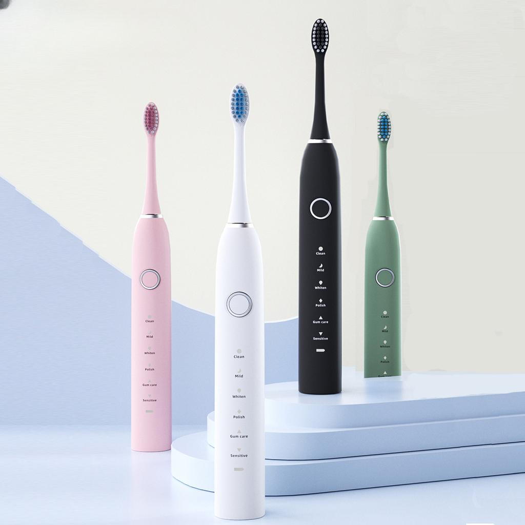 Smart Electric Sonic Toothbrush USB Rechargeable 6 Modes Smart Timer With Travel Box Holder Teeth Whitening Toothbrush