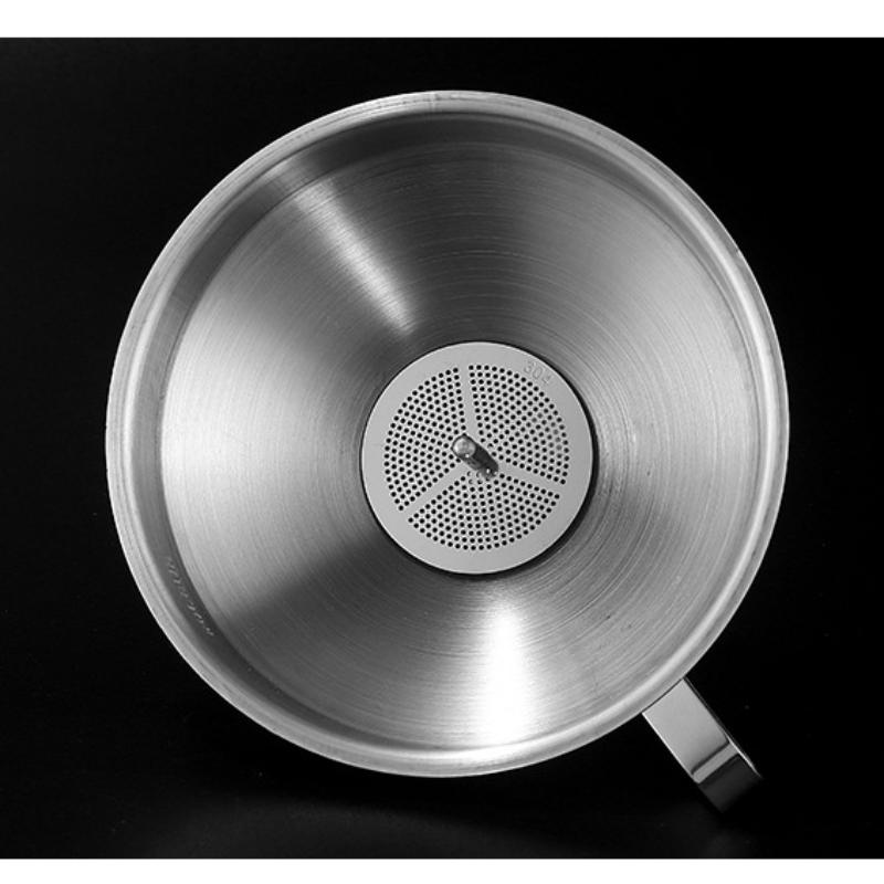 Stainless Steel Funnel 304 Kitchen Pouring Oil Funnel Filter Liquid Stainless Steel Oil Funnel Household Wine Funnel Large Calibre