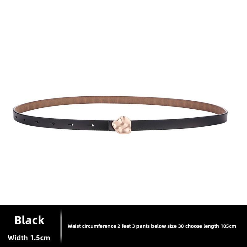 Slim Waist Belt For Women With Metal Snap Closure For Casual Wear