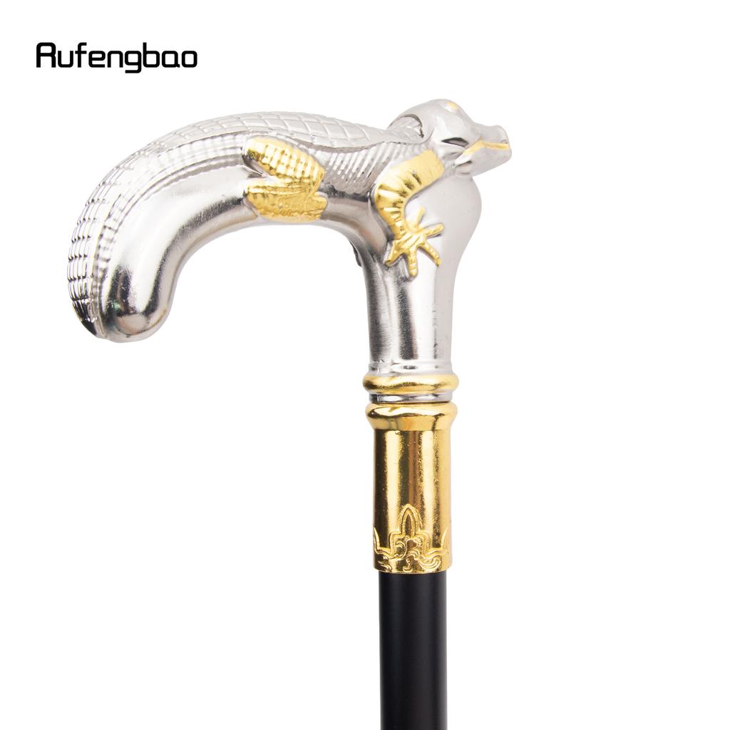 Трость для ходьбы из золотисто-белой ящерицы, модная декоративная трость для джентльмена, элегантная трость для косплея, набалдашник, посох 89 см