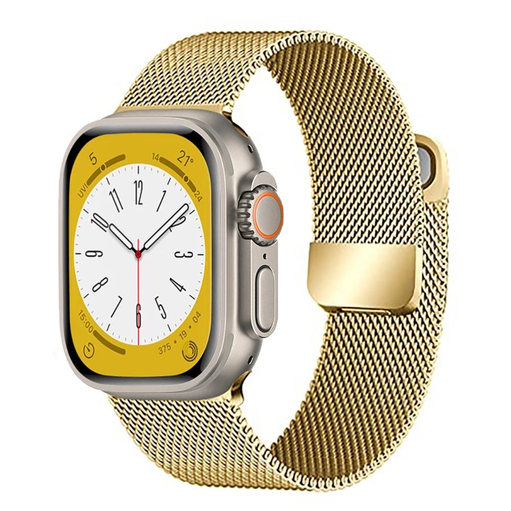 Миланский ремешок для Apple Watch Ultra Ремешок 49 мм 46 мм 45 мм 44 мм 42 мм 41 40 мм Браслет iWatch Серии 11 10 Ultra 9 8 7 6 5 SE Ремешок