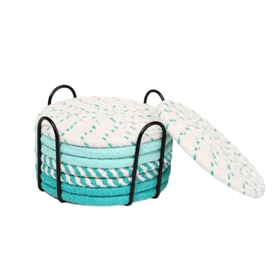 8Pcs Trivets Set for Hot Dishes Cotton Woven Pot Holders Heat Resistant Hot Pads Non-Slip Kitchen Table Protector for Counter