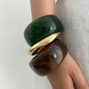 Green Resin Bracelets Irregular Women Bangles Vintage Chunky Bangles Gifts