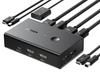 UGREEN HDMI KVM 2 1 Общий и Для 2 4 Без драйверов Простое ручное переключение USB-кабель в комплекте Переключатель, Входы, Выход, Клавиатура, Мышь, Монитор, ПК, 4K@60Гц,
