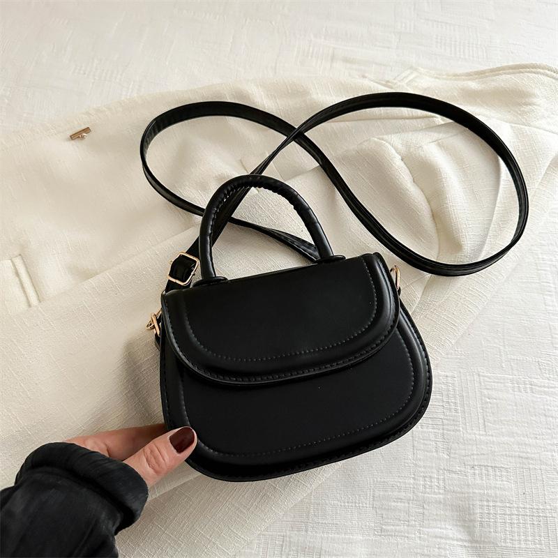 Foreign Style Simple And Fashionable Solid Color Handbag Spring Versatile Messenger Bag Saddle Bag Women