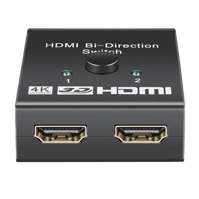 Двунаправленный HDMI-коммутатор, HDMI-сплиттер 4K, HDMI-коммутатор 2x1 или 1x2 для HDTV, DVD, телевидения высокой четкости и