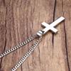 Jewelry Statement Alloy Stainless Steel Cross Pendant Link Chain Men Necklace
