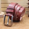 Pure Cowhide Belt Men'S Genuine Leather Retro Casual Cowhide Belt, First Layer Cowhide Pin Buckle Belt Handmade Belt