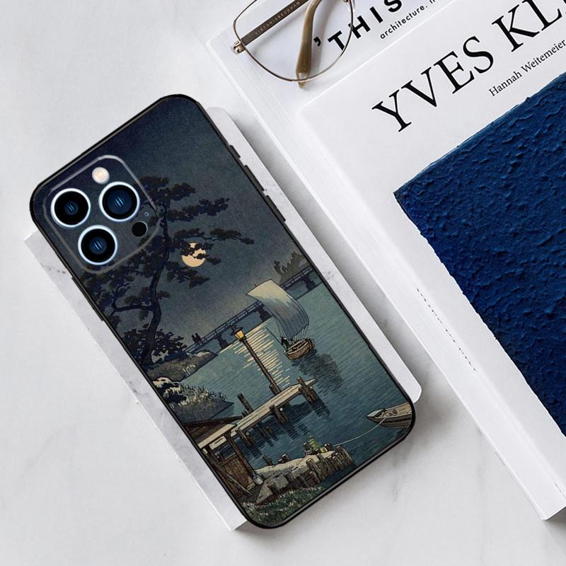 Japanese Style Ukiyo-e Art Case For iPhone 17 Air 15 14 13 12 11 16 Pro Max Mini 16 15 Plus 16e Funda Silicone Cover