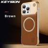 KEYSION Роскошный магнитный чехол из ПУ кожи для ароматерапии для iPhone 16 Pro Max 16 Plus 16e Беспроводная зарядка Бесшовный чехол