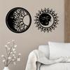 Metal Sun & Moon Art Wall Decor – Elegant Sun & Moon Metal Wall Hanging, Unique Class Signs for Stylish Wall Decoration