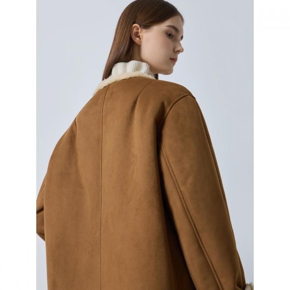 Cc Collect. Women Shearling Suede Mustang Jacket C254psj161