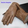 Men's Sheepskin Leather Winter Driving Gloves: Warm, Plush, and Durable for Motorcycle Riding.