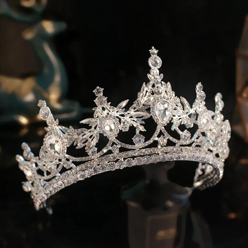 Барокко Роскошные хрустальные геометрические свадебные диадемы короны головные уборы стразы пышная диадема фата тиара свадебные аксессуары для волос