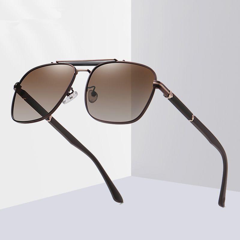 Мужские поляризационные солнцезащитные очки в металлическом каркасе, антибликовые солнцезащитные очки для водителя, уличные очки для вождения UV400