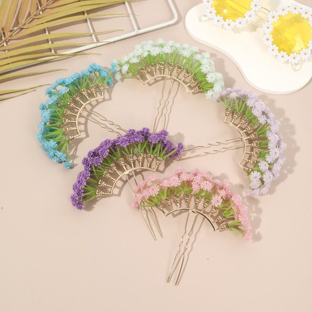 U-shaped Thai Hairpin Bohemian Bride Side Clip Headwear Starry Sky Flower Hiar Stick Female