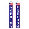 4th of July Patriotic Door Banners Outdoor Patriotic American Flag Hanging Porch Sign for Independence Day Memorial Day Decor
