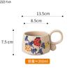 Retro Flower Coffee Cup Breakfast Oat Milk Cup Creative Ceramic Mug Chinese Home Office Afternoon Tea Cup Beverage Gifts