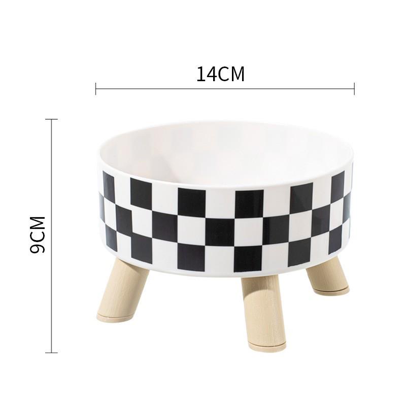 Миска из нержавеющей стали на высокой ножке против проливания для кошек и собак с защитой шеи