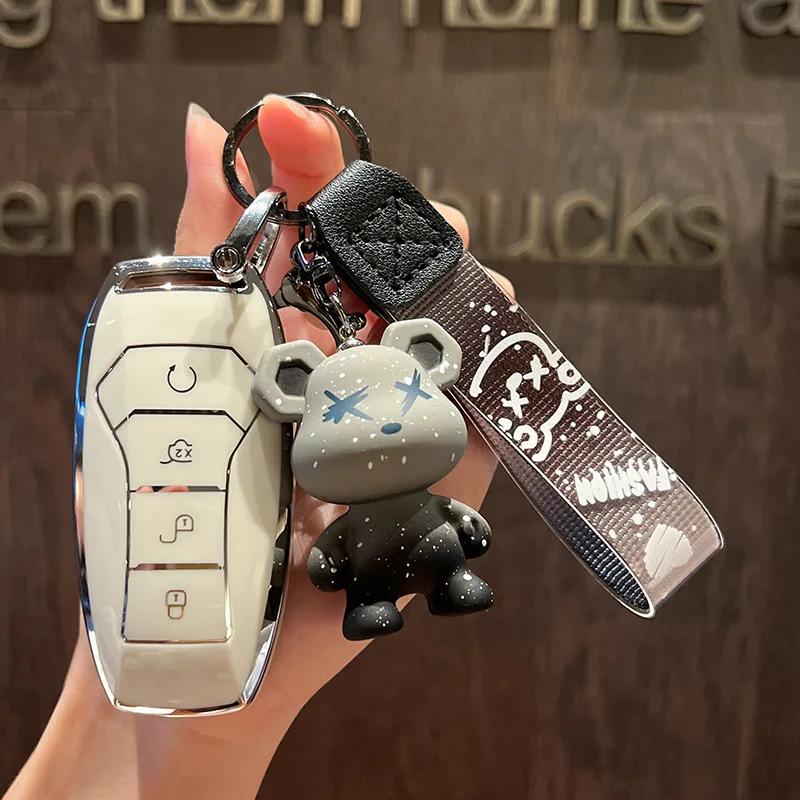 Чехол для автомобильного ключа с полным покрытием и защитой для BYD Tang EV600 Han EV Yuan ATTO 3 Song PLUS Pro MAX DMI Qin Автомобильные аксессуары