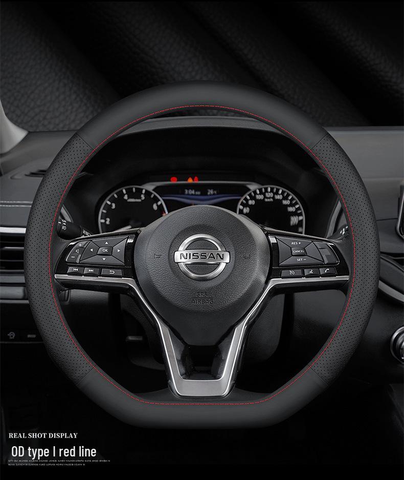 Чехол на руль из натуральной кожи для Nissan Sylphy, Teana, Qashqai, Sunny, Tiida