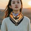 Luxury Design Magnetic Triangle Neck Protection Scarf For Women Cotton And Linen Scarf High-end Neck Scarf Spring Autumn Bandana