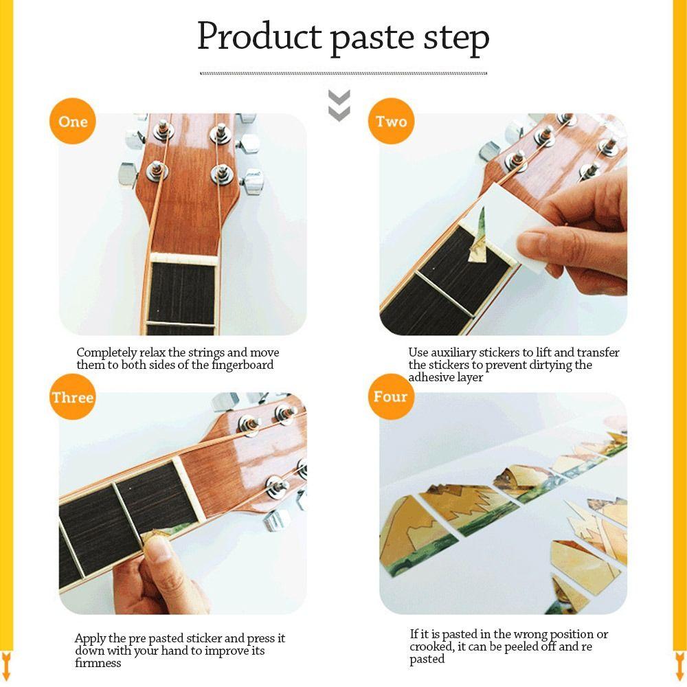 DIY Bass Inlay Decal Guitarra Accessories Наклейка на гриф гитары Наклейка на гриф гитары Бас-гитара