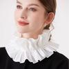 Unisex Vintage Ruffled Multi-layer Detachable Collar Victorian Edwardian White Costume Neck Collar
