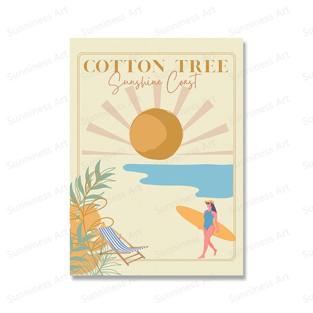 Vintage Travel Bali Beach Bahrain Surf Sunshine Coast Wall Art Canvas Painting Posters For Living Room Wall Decor Print Pictures