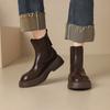Модные новые осенне-зимние женские ботинки на платформе для женщин, с круглым носком, короткие ботинки, модные ботинки на толстом каблуке, рыцарские ботинки, ручная работа