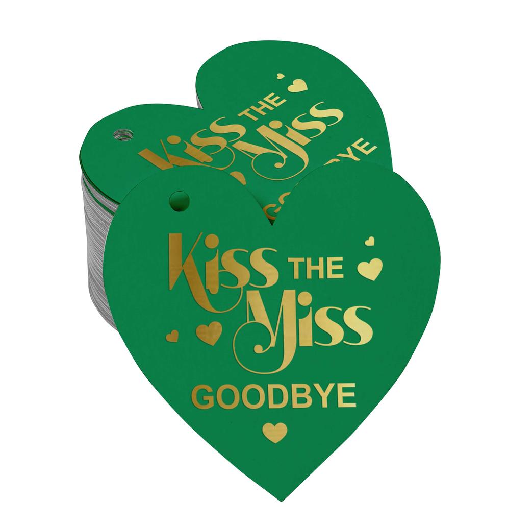 Inkdotpot 100 шт. в упаковке. Бирка из настоящей серебряной фольги с поцелуем «Мисс на прощание» на девичник.