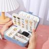 Минималистичная двухъярусная шкатулка для хранения украшений из ПУ-кожи для домашней организации