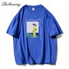 Shellsuning Summer Basic Cotton Printed T-shirts Women 2023 New Fashion Casual Short Sleeve Tees Simple Aesthetics Girl Top Female Soft Tops