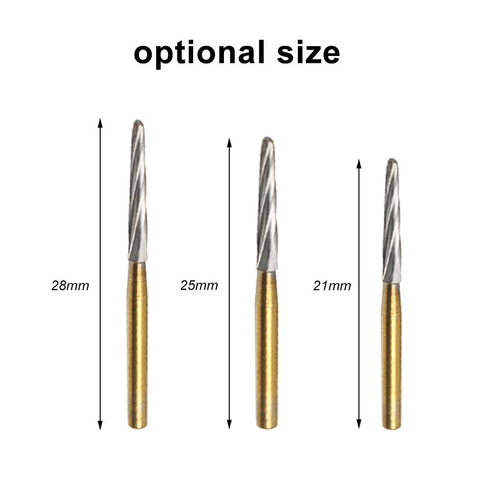 10Pcs Dental Endo-Z Burs Lab Drill Carbide Tungsten Steel Trim Finishing High Speed FG Endo-Z 21mm/25mm/28mm
