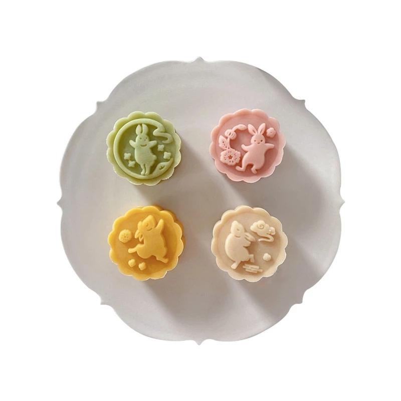 2/4 шт., 50 г, 3D форма кролика, 50 г, формы для лунного кекса, многоцелевой многоразовый инструмент для украшения праздничного печенья