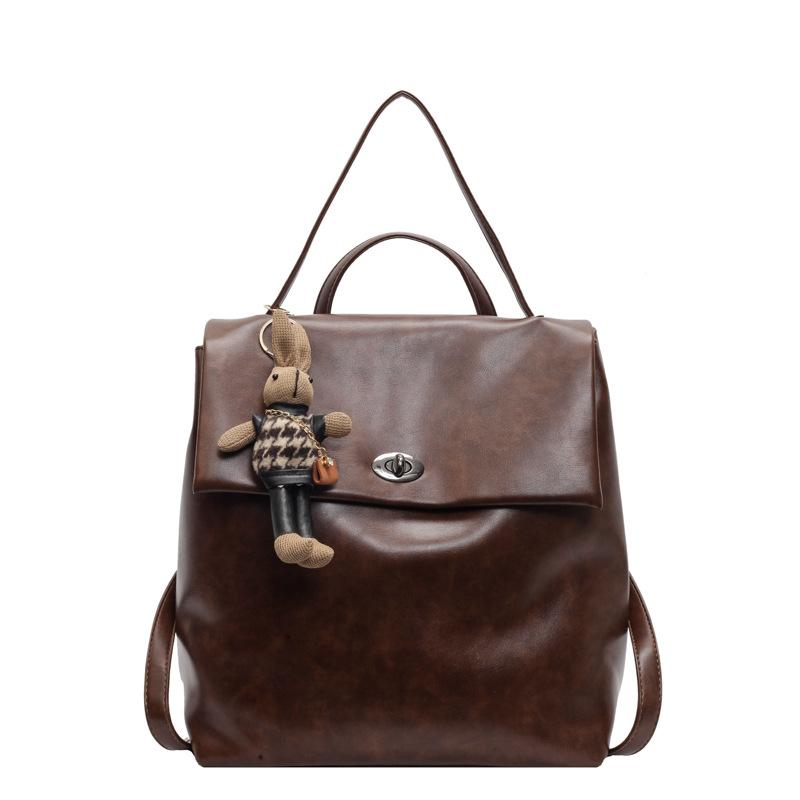 Korean version ins fashion backpack women's 2025 autumn and winter new simple casual large capacity versatile short-distance backpack