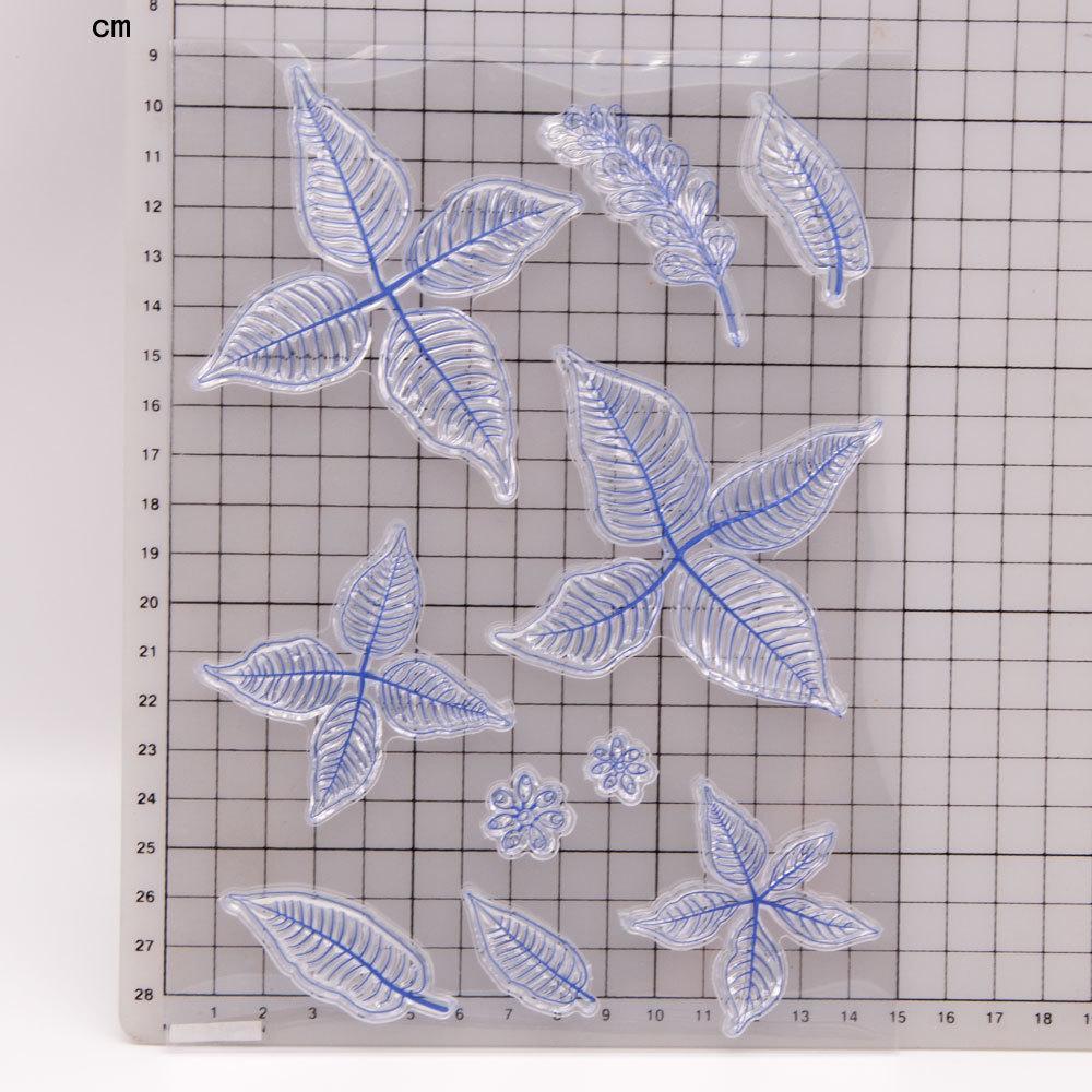 Лист ветка прозрачные силиконовые прозрачные штампы для печати DIY Скрапбукинг Фотоальбом Декор Искусство Сад Растение