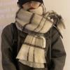 Girls' Winter New High End Versatile Tassel Skin Friendly Student Warm Thick Retro Fashion Scarf