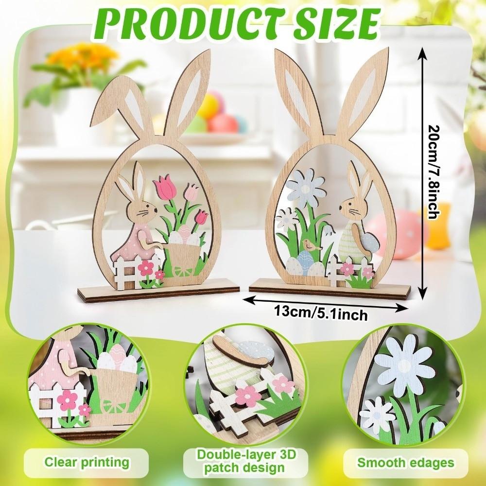 2 шт. Цветочный Пасхальный Кролик Украшение Фермерский Деревенский Кролик Настольное Декоративное Праздник Весны