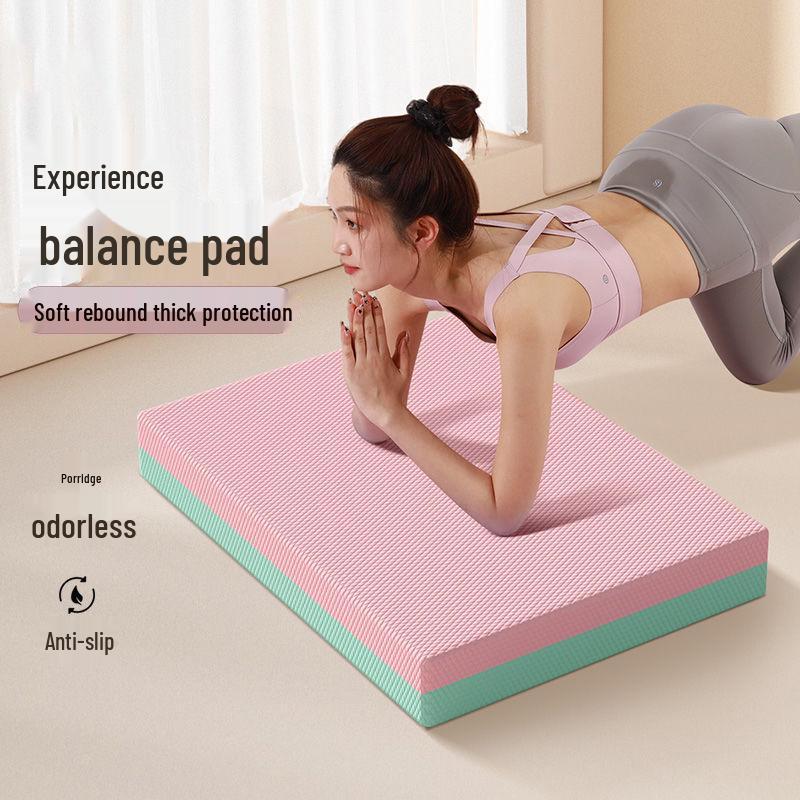 Нескользящий Йога-Коврик из ТПЭ с Высоким Отскоком, с Доской для Планки, Роликом для Пресса, Наколенниками и Налокотниками