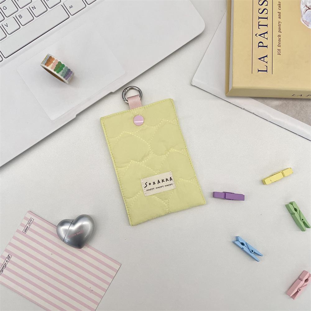 Quilted Love Card Bag Female Small Large Capacity Card Bag Student Card Holder Wallet Bank Card ID Bag