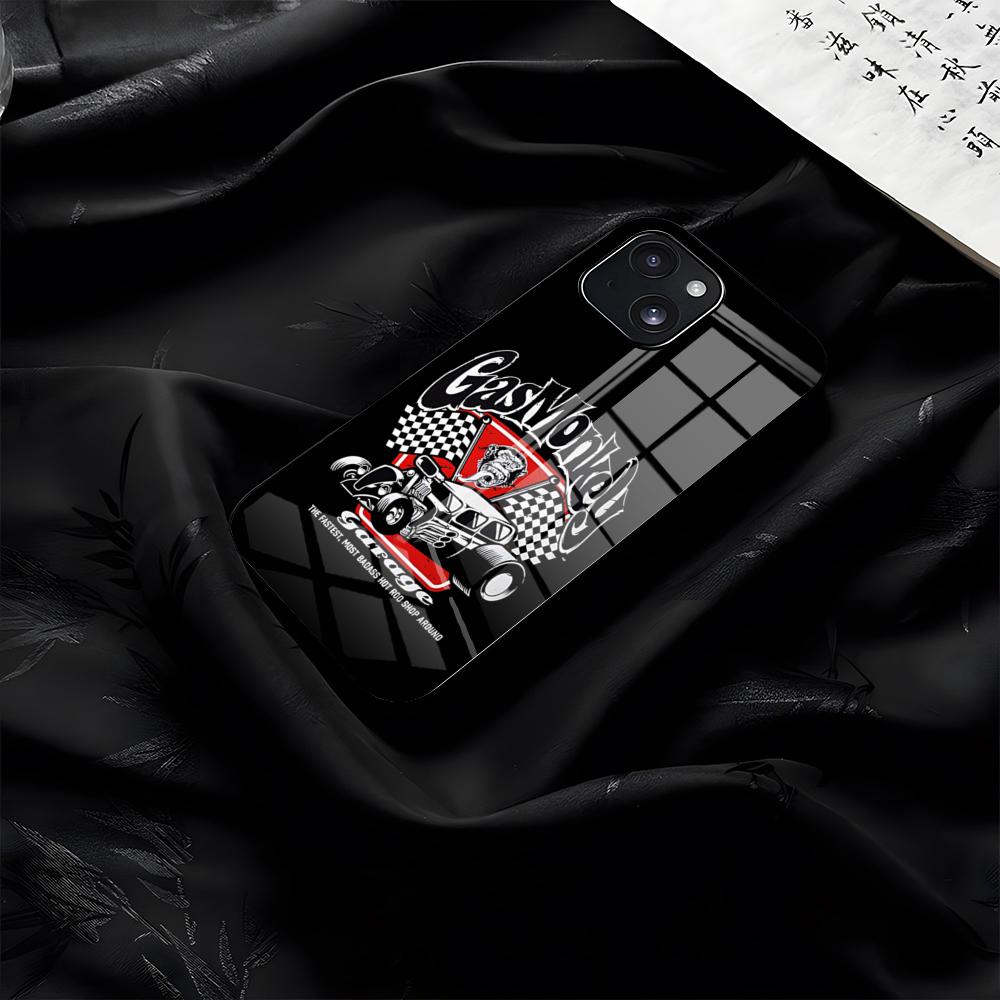 Крутой чехол для телефона G-Gas Monkey G-Garage для IPhone 17 Pro Max 16 15 14 Pro Max 13 11 Plus Стеклянная крышка