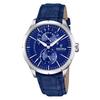 Retro Multifunction Leather Strap Blue Dial Quartz F16573-7 Men's Watch