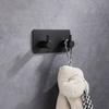 3M Sticker Adhesive Stainless Steel Wall Hook Black Towel Holder Multi-Purpose Coat Hooks  Kitchen