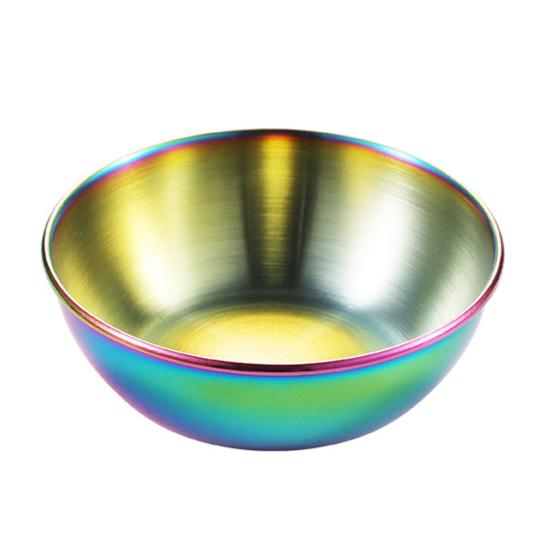 Seasoning Dish Round Rust-proof Stainless Steel Household Small Metal Sauce Plate Home