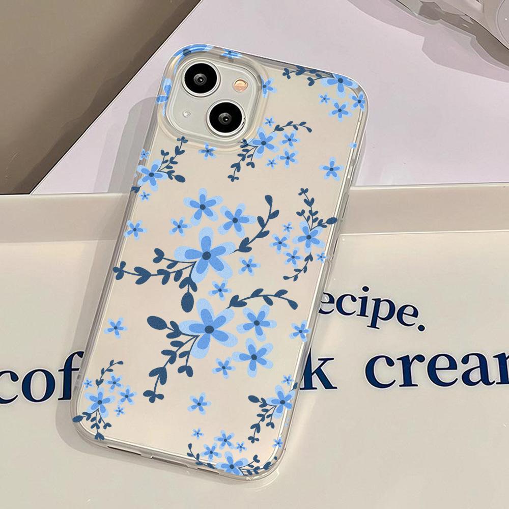 Soft TPU Matte Phone Case for iPhone 15 Pro Max 11 13 14 Plus 12 Mini 13promax 14promax 15promax Transparent Flower Fundas Cover