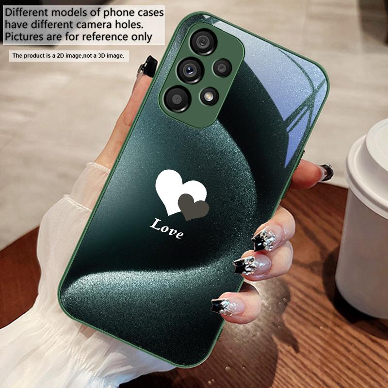 Градиентное белое сердце Для Samsung S 25 S25 Edge S25Ultra S8 S9 S10 20 U ltra S21 Pro S22 Plus S23 FE S24 Ultra Стеклянный чехол для телефона