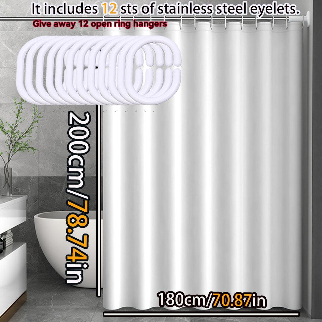 Современная простая чисто белая шторка для душа из материала ПВА легко моется, подходит для конфиденциальности и украшения ванной комнаты
