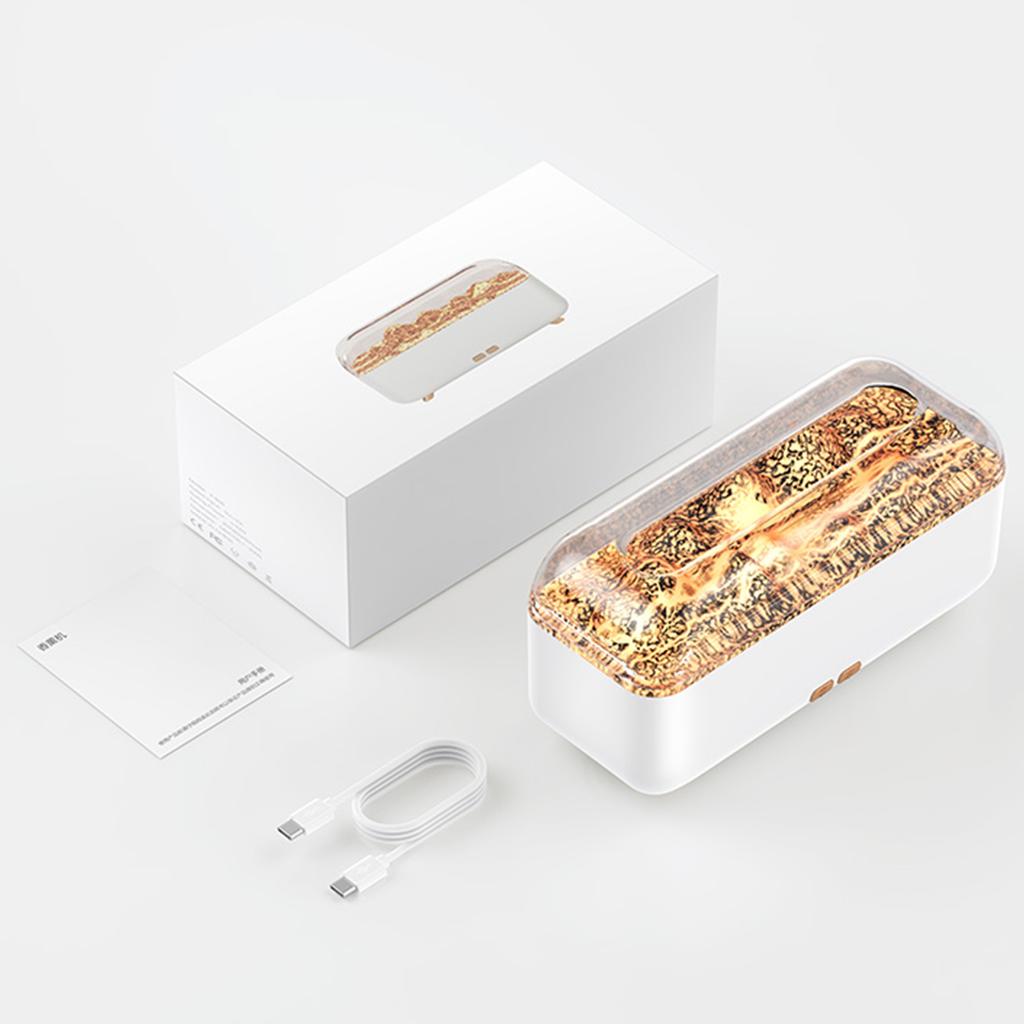 300ml Simulated Fireplace Aroma Diffuser Essential Oil Flame Air Humidifier Colorful Ambiance Night Light Creative for Home Gift